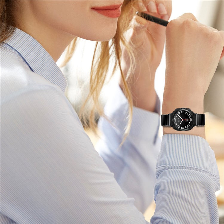 For Samsung Galaxy Watch Ultra 47mm Replacement Strap Stainless Steel Smart Watch Band - Black
