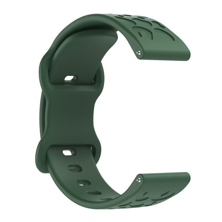 KALEBOL 18mm Silicone Strap for Huawei Watch GT 4 41mm / Garmin Venu 3S Leopard Texture Watch Band - Dark Green