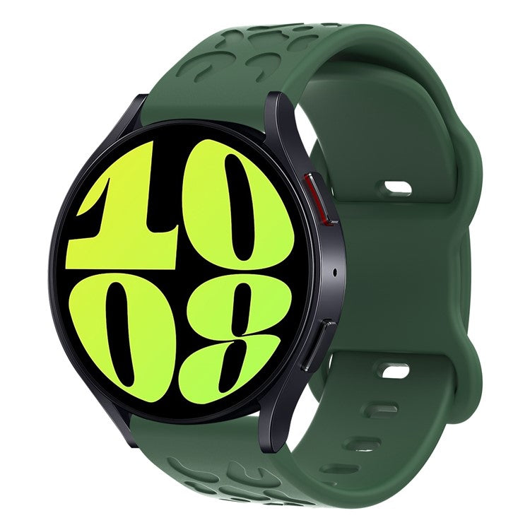 KALEBOL 18mm Silicone Strap for Huawei Watch GT 4 41mm / Garmin Venu 3S Leopard Texture Watch Band - Dark Green