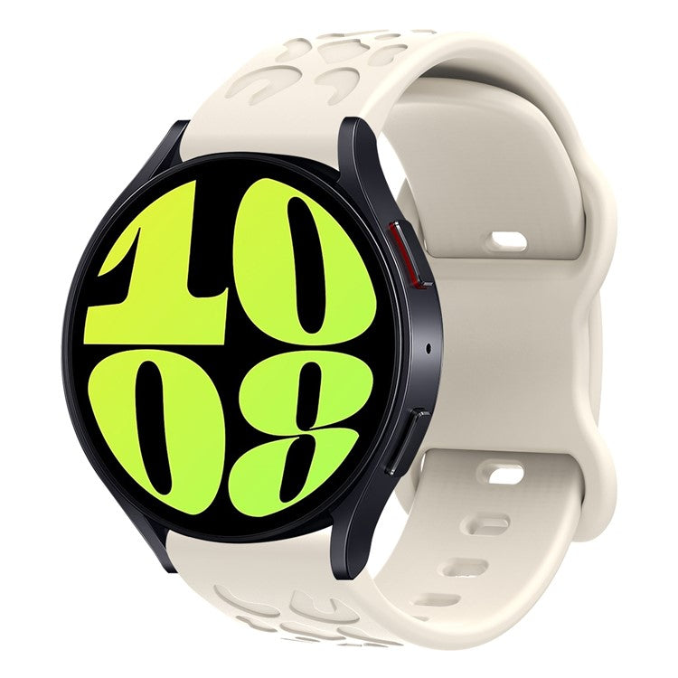 KALEBOL 18mm Silicone Strap for Huawei Watch GT 4 41mm / Garmin Venu 3S Leopard Texture Watch Band - Starlight