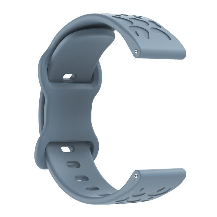 KALEBOL 18mm Silicone Strap for Huawei Watch GT 4 41mm / Garmin Venu 3S Leopard Texture Watch Band - Rock Cyan