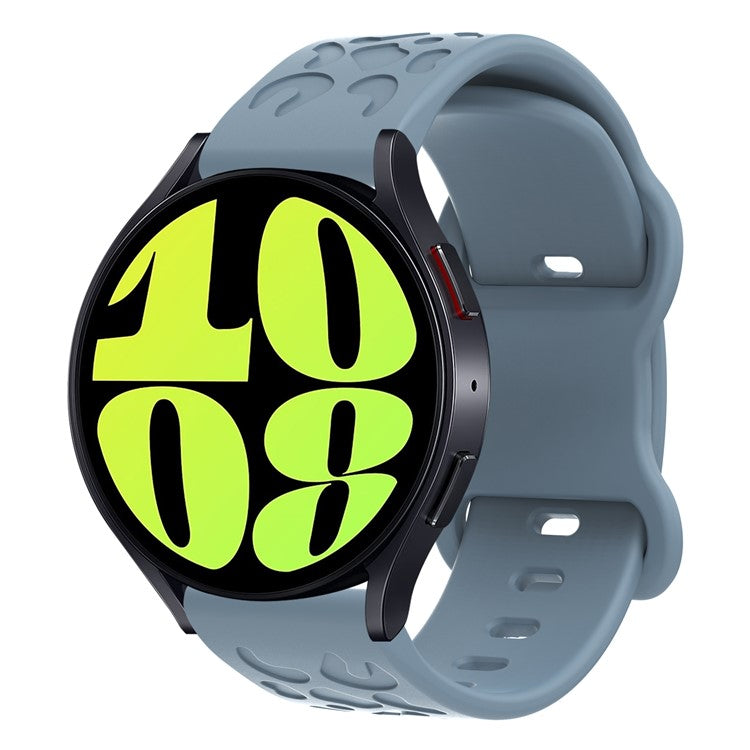 KALEBOL 18mm Silicone Strap for Huawei Watch GT 4 41mm / Garmin Venu 3S Leopard Texture Watch Band - Rock Cyan