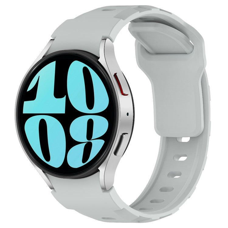 KALEBOL Silicone Band for Samsung Galaxy Watch7 44mm / 40mm Adjustable Watch Strap - Light Grey