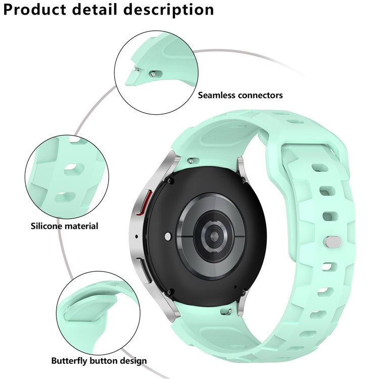 KALEBOL Silicone Band for Samsung Galaxy Watch7 44mm / 40mm Adjustable Watch Strap - Light Grey