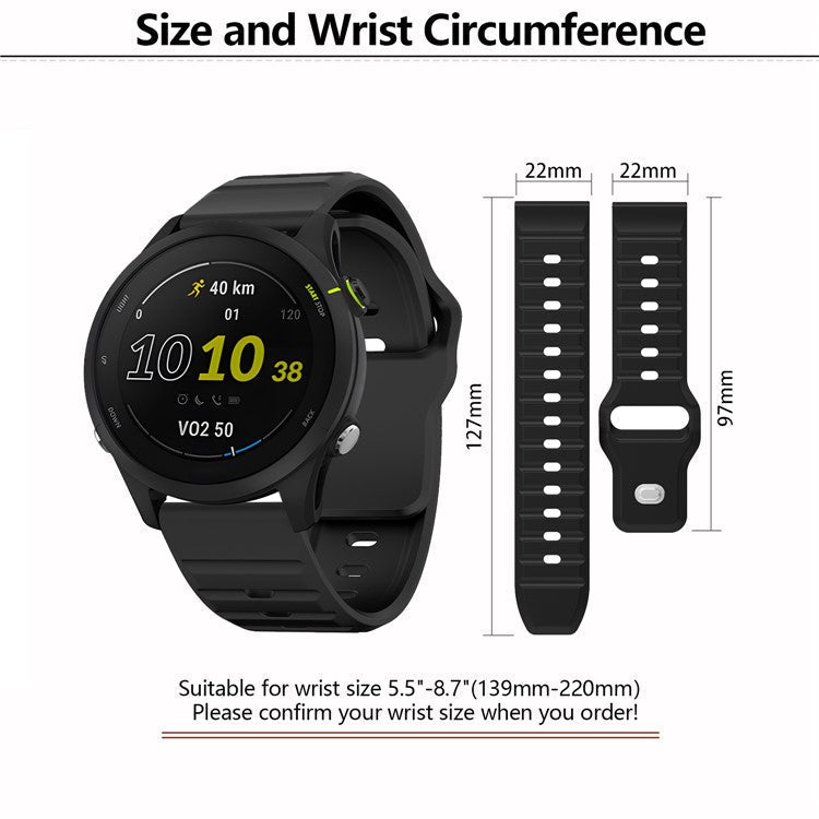 KALEBOL 22mm Silicone Strap for Huawei Watch 4 / 4 Pro / GT 4 46mm Wave Design Watch Band - Navy Blue