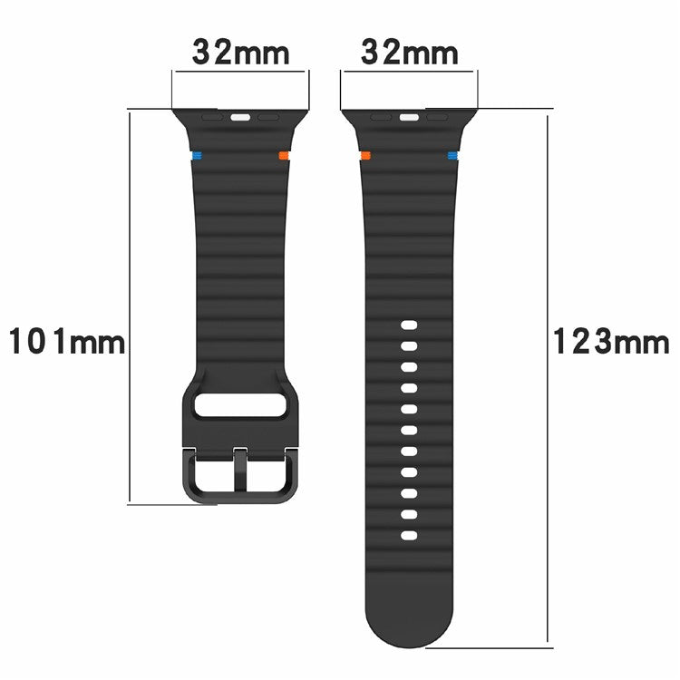For Apple Watch Series 10 42mm / 9 8 7 41mm / SE (2023) SE (2022) SE 6 5 4 40mm / 3 2 1 38mm Silicone Watch Band - Deep Pink
