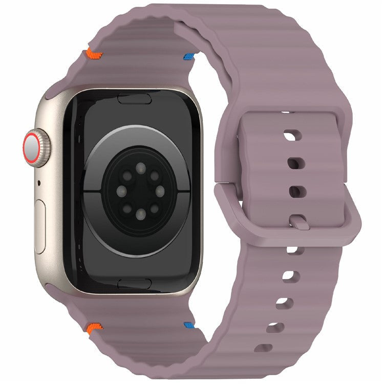 For Apple Watch Series 10 42mm / 9 8 7 41mm / SE (2023) SE (2022) SE 6 5 4 40mm / 3 2 1 38mm Silicone Watch Band - Purple