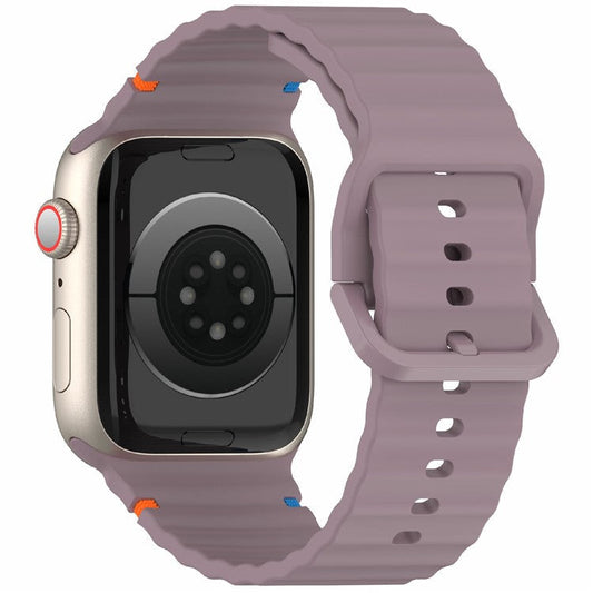 For Apple Watch Series 10 42mm / 9 8 7 41mm / SE (2023) SE (2022) SE 6 5 4 40mm / 3 2 1 38mm Silicone Watch Band - Purple