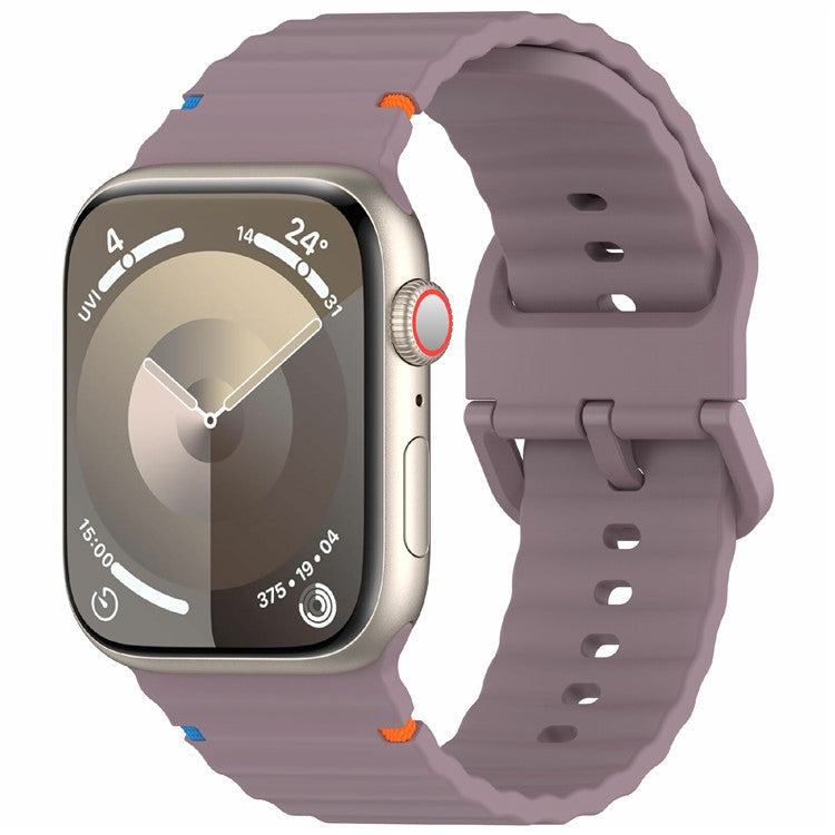 For Apple Watch Series 10 42mm / 9 8 7 41mm / SE (2023) SE (2022) SE 6 5 4 40mm / 3 2 1 38mm Silicone Watch Band - Purple