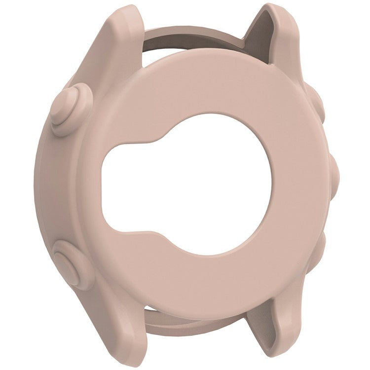 For Garmin Forerunner 255 / Forerunner 265 Cross-texture Silicone Band with Watch Case - Light Pink