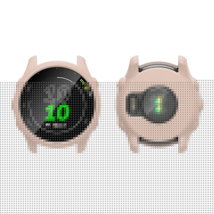 For Garmin Forerunner 255 / Forerunner 265 Cross-texture Silicone Band with Watch Case - Light Pink