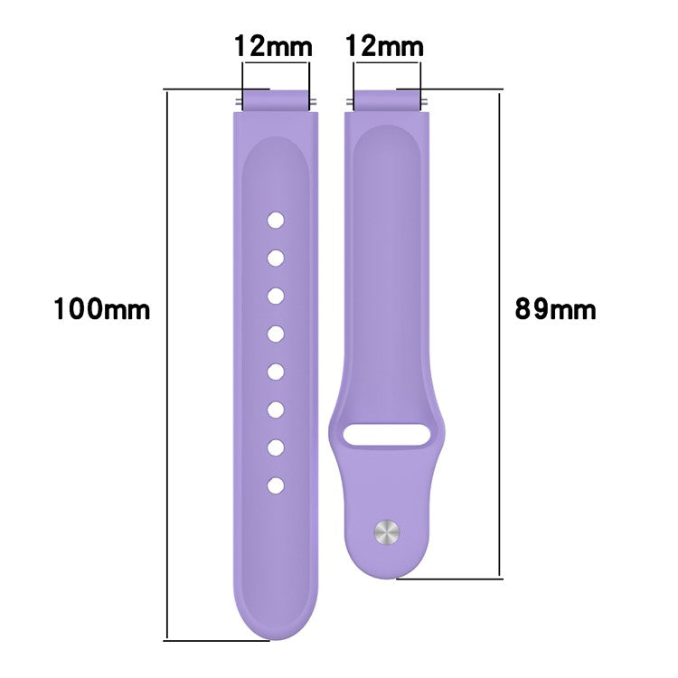 Replacment Band for 12mm Universal Smart Watch Reverse Buckle Silicone Watch Strap - Blue