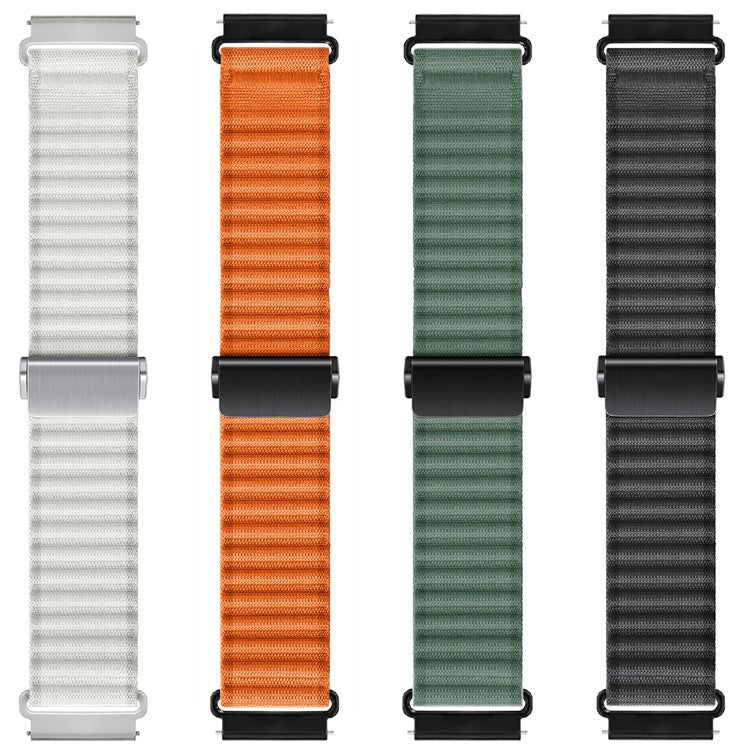 22mm Nylon Band for Huawei Watch 4 / 4 Pro / GT 4 46mm Wave Design Watch Strap - White