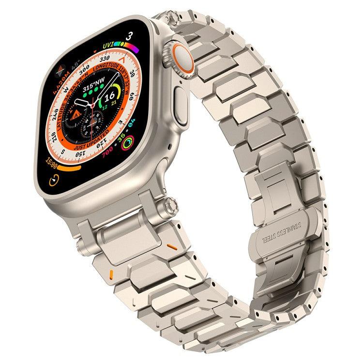 Strap for Apple Watch Series 10 46mm / Ultra 2 / Ultra 49mm / Series 9 8 7 45mm / SE (2023) SE (2022) SE 6 5 4 44mm / 3 2 1 42mm Stainless Steel Band - Titanium