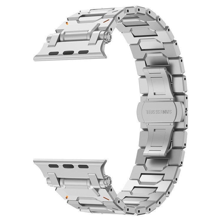 Strap for Apple Watch Series 10 46mm / Ultra 2 / Ultra 49mm / Series 9 8 7 45mm / SE (2023) SE (2022) SE 6 5 4 44mm / 3 2 1 42mm Stainless Steel Band - Silver