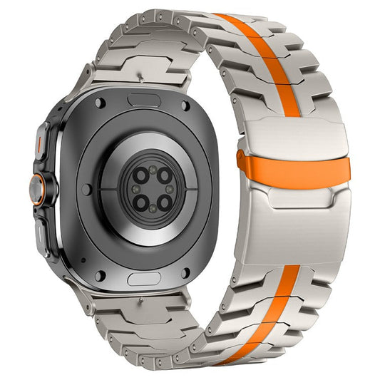 For Samsung Galaxy Watch Ultra 47mm Watch Band Titanium Alloy Wrist Strap with Tool - Titanium+Orange