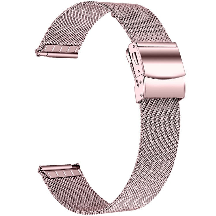 For Samsung Galaxy Watch7 44mm / 40mm Metal Watch Strap Milanese Mesh Wrist Band with Folding Buckle - Rose Pink