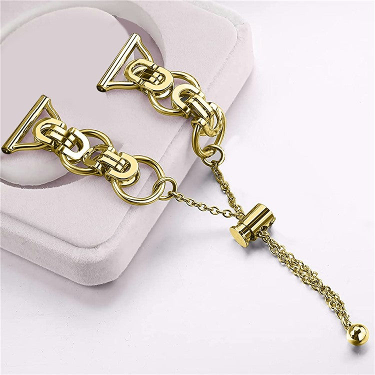 For Samsung Galaxy Watch7 44mm / 40mm Smart Watch Band Single Chain Style Metal Bracelet - Gold