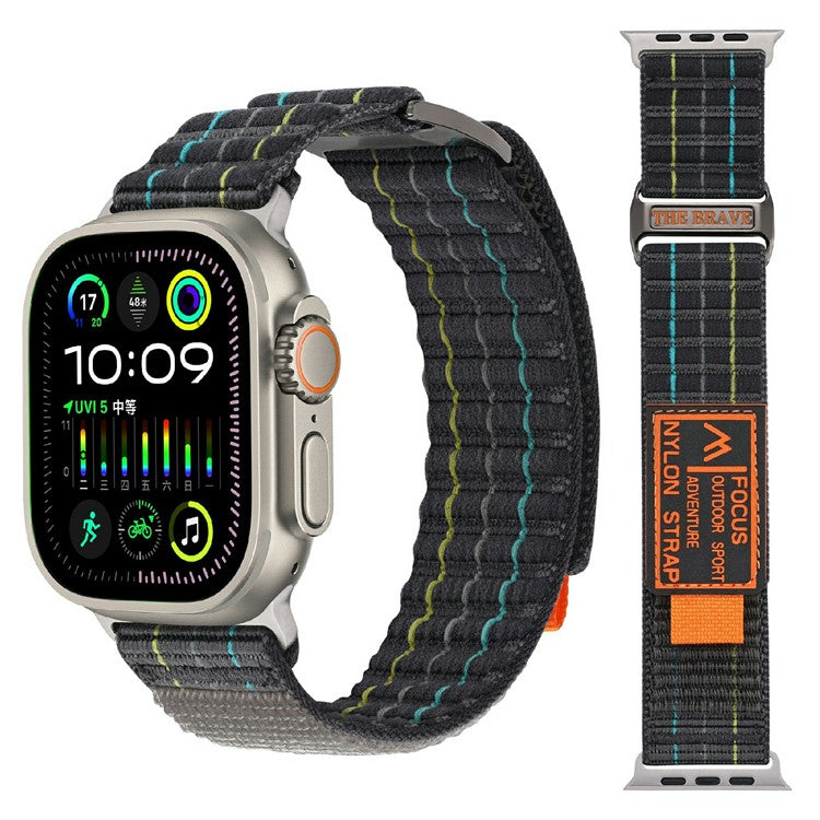 For Apple Watch Series 10 42mm  /  9 8 7 41mm  /  SE (2023) SE (2022) SE 6 5 4 40mm  /  3 2 1 38mm Nylon Loop Watch Strap - Grey