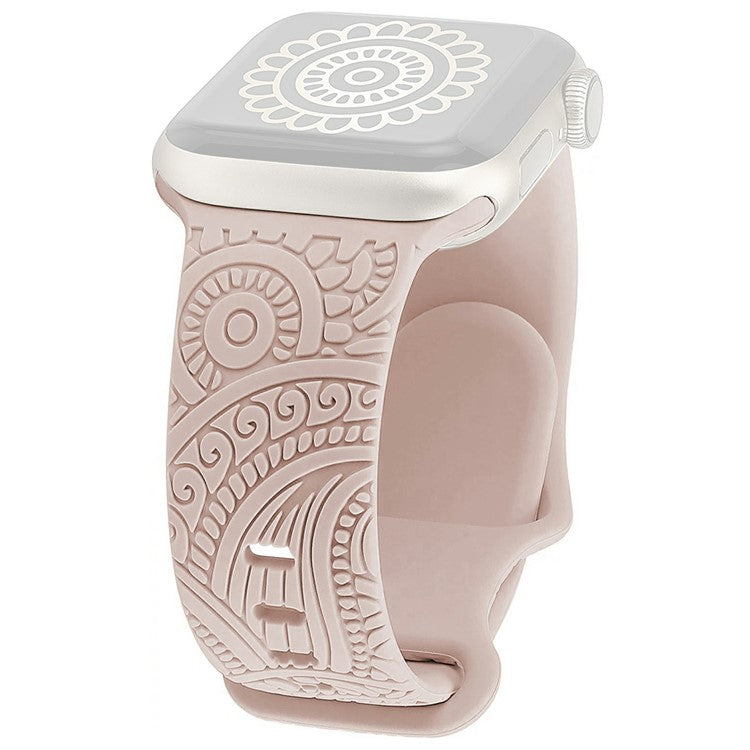 Silicone Strap for Apple Watch Series 10 46mm / Ultra 2 Ultra 49mm / Series 9 8 7 45mm / SE (2023) SE (2022) SE 6 5 4 44mm / 3 2 1 42mm - Light Pink