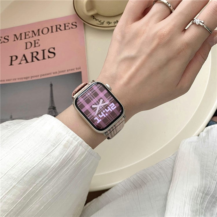 Plaid Woolen Strap for Apple Watch Series 10 42mm  /  9 8 7 41mm  /  SE (2023) SE (2022) SE 6 5 4 40mm  /  3 2 1 38mm - Style 3