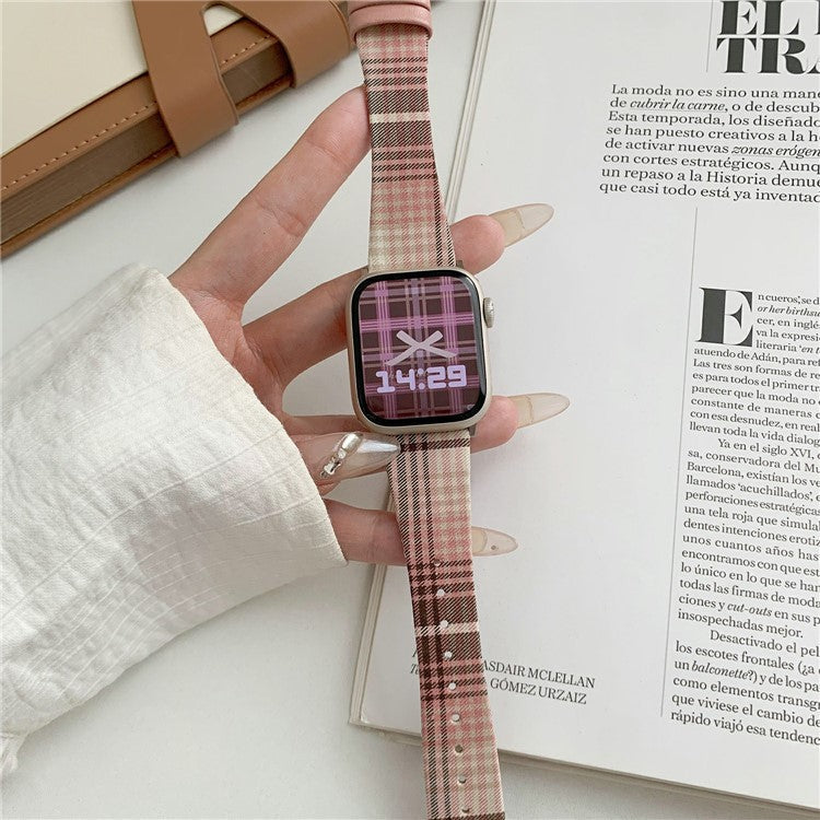 Plaid Woolen Strap for Apple Watch Series 10 42mm  /  9 8 7 41mm  /  SE (2023) SE (2022) SE 6 5 4 40mm  /  3 2 1 38mm - Style 3