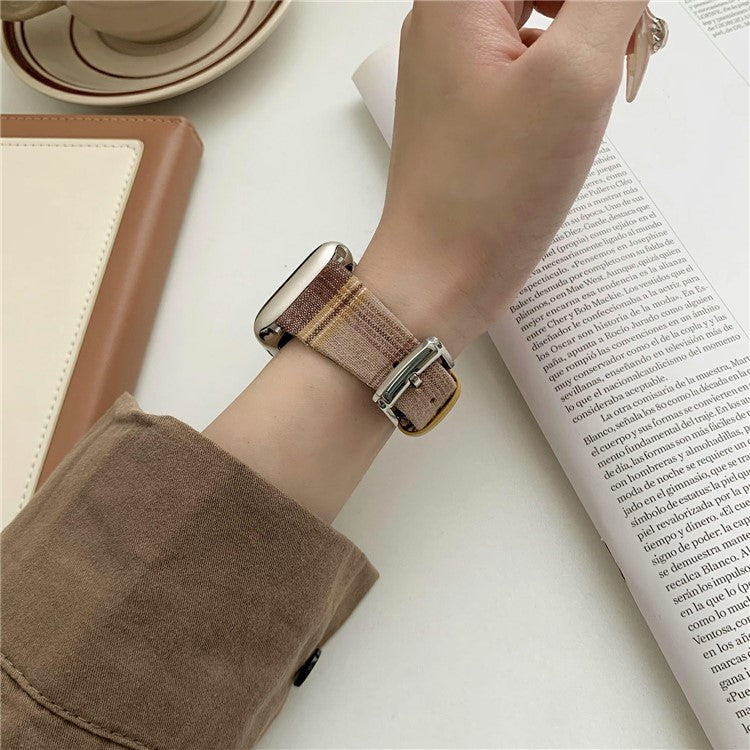 Plaid Woolen Strap for Apple Watch Series 10 42mm  /  9 8 7 41mm  /  SE (2023) SE (2022) SE 6 5 4 40mm  /  3 2 1 38mm - Style 6