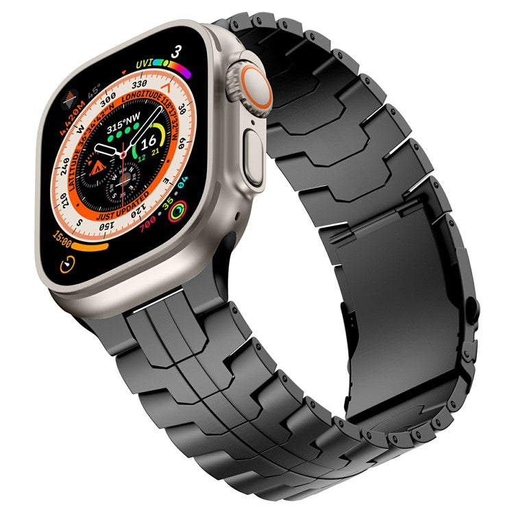 Metal Watch Strap for Apple Watch Series 10 46mm / Ultra 2 Ultra 49mm / Series 9 8 7 45mm / SE (2023) SE (2022) SE 6 5 4 44mm / 3 2 1 42mm - Black