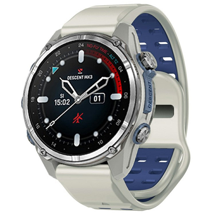 For Garmin Fenix 8 47mm / Fenix E 47mm Silicone Watchband Quick Release Buckle Dual Color Watch Strap - Light Purple