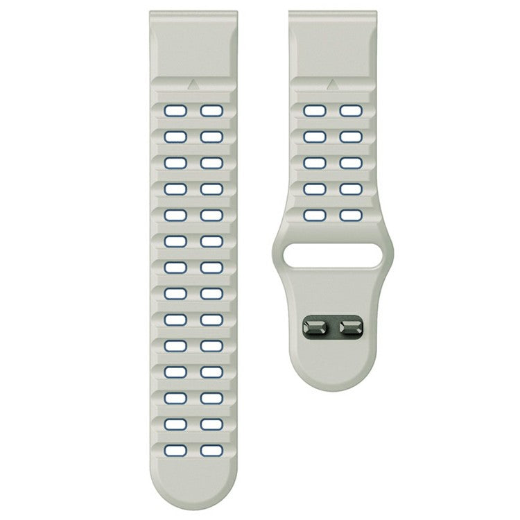 For Garmin Fenix 8 47mm / Fenix E 47mm Silicone Watchband Quick Release Buckle Dual Color Watch Strap - Light Purple