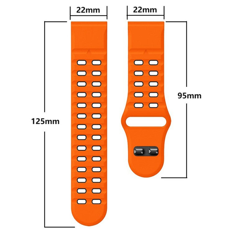 For Garmin Fenix 8 51mm / Enduro 3 / Enduro 2 Silicone Watchband Quick Release Buckle Dual Color Watch Strap - Charcoal Grey+Orange