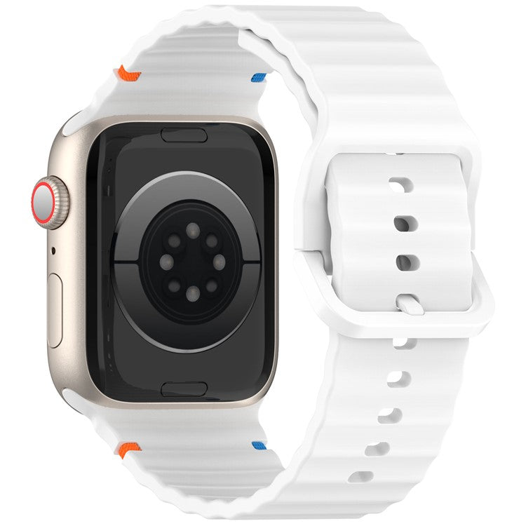 KALEBOL Silicone Strap for Apple Watch Series 10 46mm / Ultra 2 / Ultra 49mm / 9 8 7 45mm / SE (2023) SE (2022) SE 6 5 4 44mm / 3 2 1 42mm Band - White