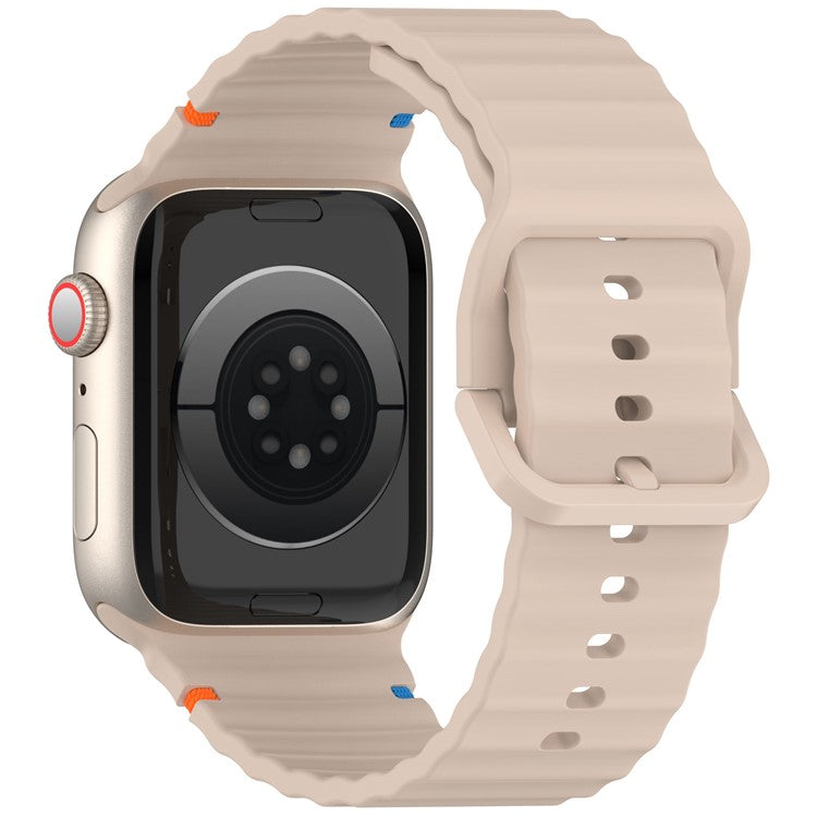 KALEBOL Silicone Strap for Apple Watch Series 10 46mm / Ultra 2 / Ultra 49mm / 9 8 7 45mm / SE (2023) SE (2022) SE 6 5 4 44mm / 3 2 1 42mm Band - Milk Tea