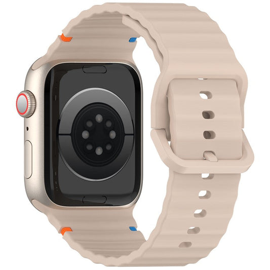 KALEBOL Silicone Strap for Apple Watch Series 10 46mm / Ultra 2 / Ultra 49mm / 9 8 7 45mm / SE (2023) SE (2022) SE 6 5 4 44mm / 3 2 1 42mm Band - Milk Tea