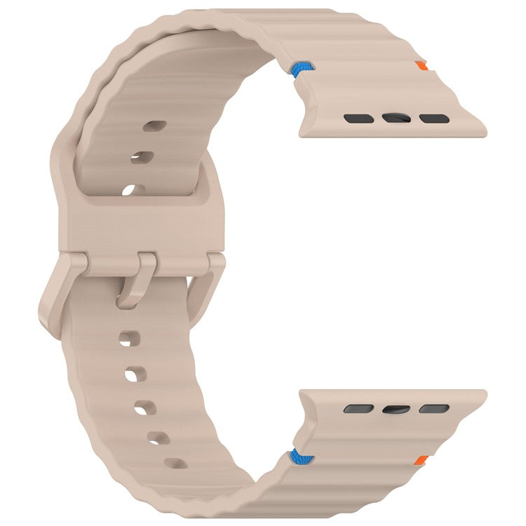 KALEBOL Silicone Strap for Apple Watch Series 10 46mm / Ultra 2 / Ultra 49mm / 9 8 7 45mm / SE (2023) SE (2022) SE 6 5 4 44mm / 3 2 1 42mm Band - Milk Tea