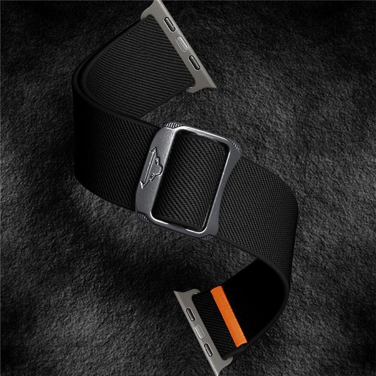 KALEBOL Nylon Watch Strap for Apple Watch Series 10 46mm / Ultra 2 Ultra 49mm / 9 8 7 45mm / SE (2023) SE (2022) SE 6 5 4 44mm / 3 2 1 42mm - Black