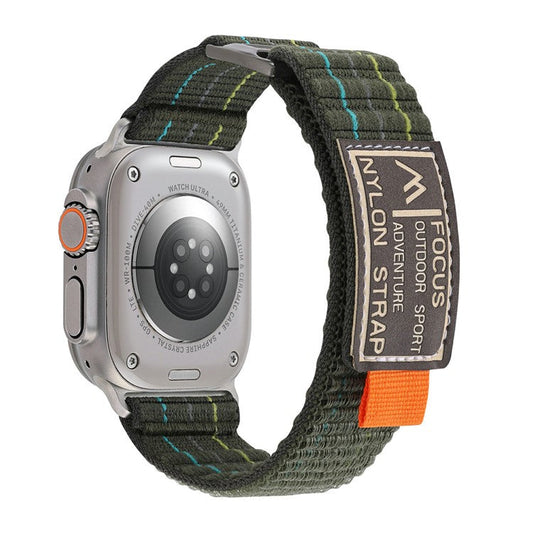 KALEBOL Nylon Sport Band for Apple Watch Series 10 46mm / Ultra 2 Ultra 49mm / 9 8 7 45mm / SE (2023) SE (2022) SE 6 5 4 44mm / 3 2 1 42mm - Green