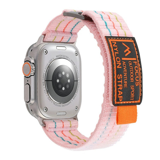 KALEBOL Nylon Sport Band for Apple Watch Series 10 42mm / 9 8 7 41mm / SE (2023) SE (2022) SE 6 5 4 40mm / 3 2 1 38mm - Pink