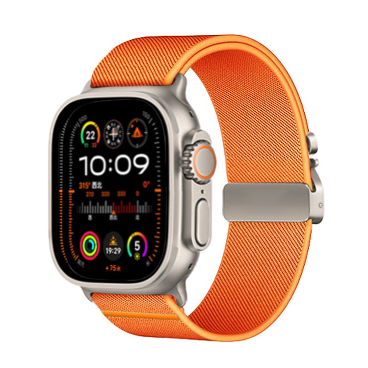 Strap for Apple Watch Series 10 42mm  /  9 8 7 41mm  /  SE (2023) SE (2022) SE 6 5 4 40mm  /  3 2 1 38mm Elastic Nylon Watch Band - Orange