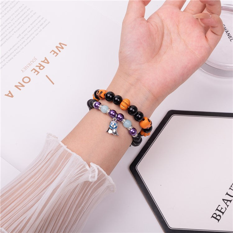 Glowing Strap for Apple Watch Series 10 Ultra 9 8 7 SE 6 5 4 3 2 1 46mm 49mm 45mm 44mm 42mm with Halloween Ghost Pendant - Blue Ghost