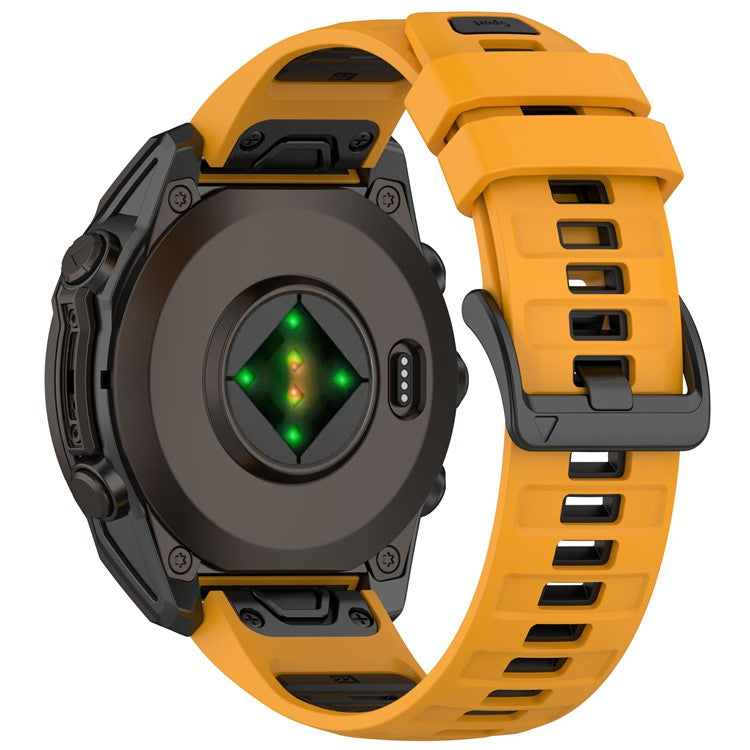 22mm Strap for Garmin Fenix 8 47mm / Fenix E 47mm / Quatix 7 Pro Universal Silicone Watch Band - Orange+Black