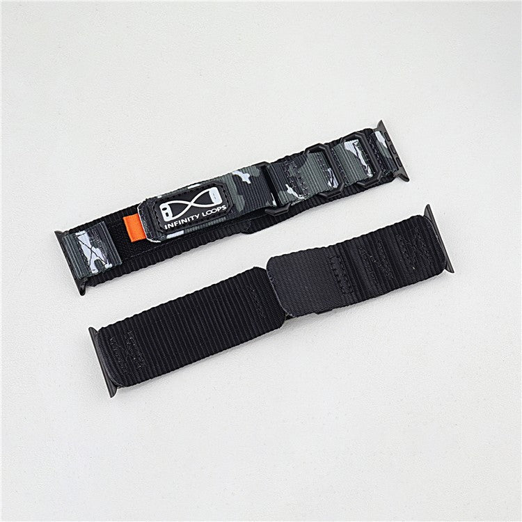 For Apple Watch Series 10 42mm  /  9 8 7 41mm  /  SE (2023) SE (2022) SE 6 5 4 40mm  /  3 2 1 38mm Nylon Watch Band - Orange