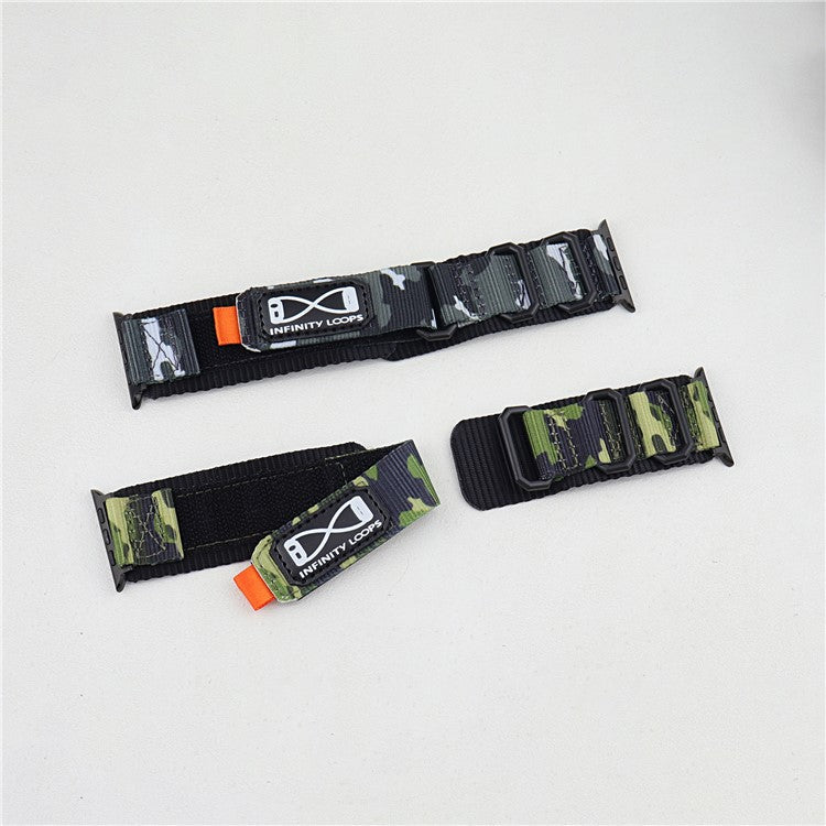 For Apple Watch Series 10 42mm  /  9 8 7 41mm  /  SE (2023) SE (2022) SE 6 5 4 40mm  /  3 2 1 38mm Nylon Watch Band - Orange