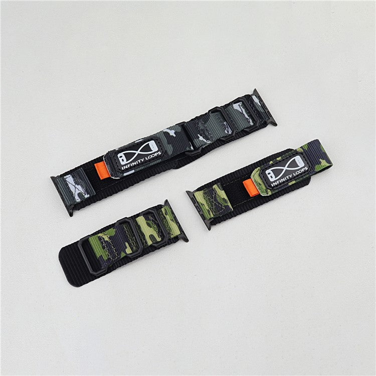 For Apple Watch Series 10 42mm  /  9 8 7 41mm  /  SE (2023) SE (2022) SE 6 5 4 40mm  /  3 2 1 38mm Nylon Watch Band - Orange