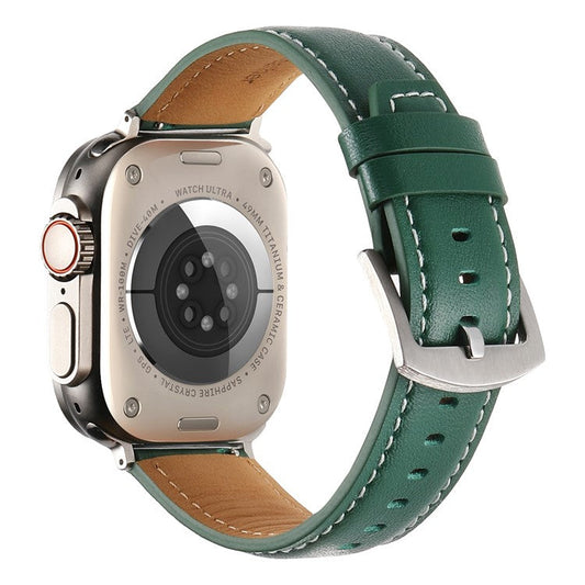 For Apple Watch Series 10 42mm  /  9 8 7 41mm  /  SE (2023) SE (2022) SE 6 5 4 40mm  /  3 2 1 38mm Flat Textured Watch Strap - Green