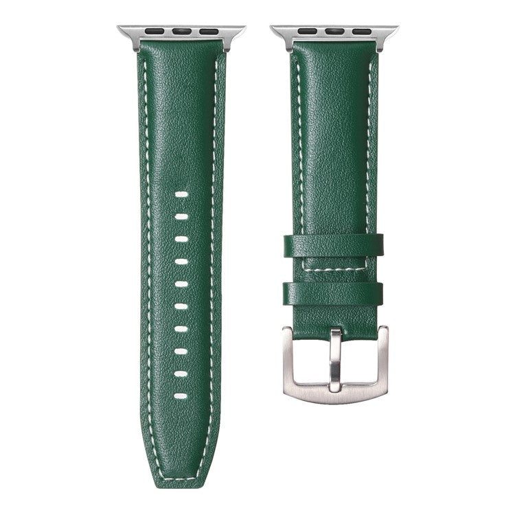 For Apple Watch Series 10 42mm  /  9 8 7 41mm  /  SE (2023) SE (2022) SE 6 5 4 40mm  /  3 2 1 38mm Flat Textured Watch Strap - Green