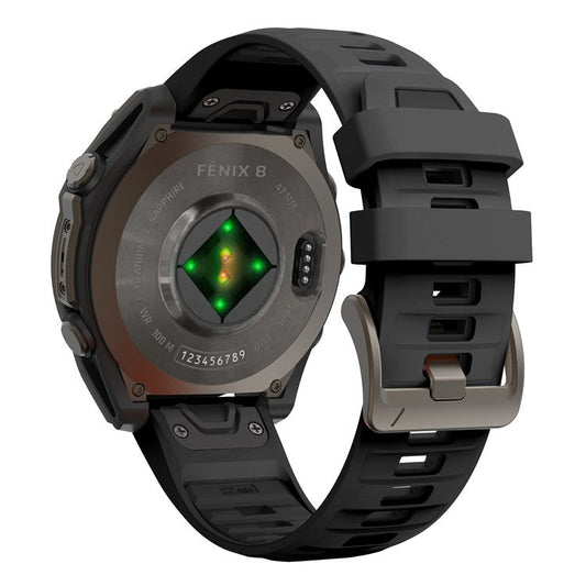 For Garmin Fenix 7X  /  7X Pro  /  6X  /  6X Pro Replacement Band QuickFit 26mm Dual-Color Silicone Watch Strap - Black