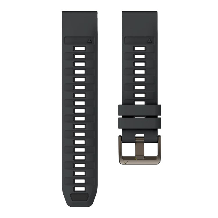 For Garmin Fenix 7X  /  7X Pro  /  6X  /  6X Pro Replacement Band QuickFit 26mm Dual-Color Silicone Watch Strap - Black