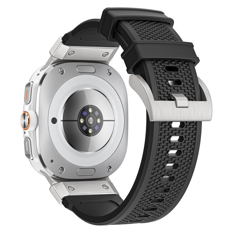 For Samsung Galaxy Watch Ultra 47mm Soft TPU Watch Band Textured Replacement Strap - Black / Green