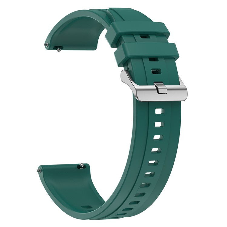 For Huawei Watch GT 5 46mm / Huawei Watch 4 / 4 Pro Replacement Band 22mm Solid Color Silicone Watch Strap - Blackish Green